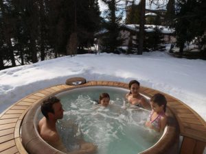 spa dans la neige